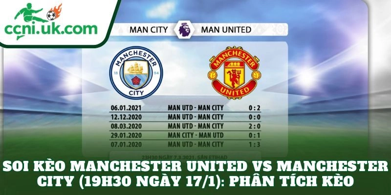 Soi kèo Manchester United vs Manchester City (19h30 ngày 17/1): Phân tích kèo